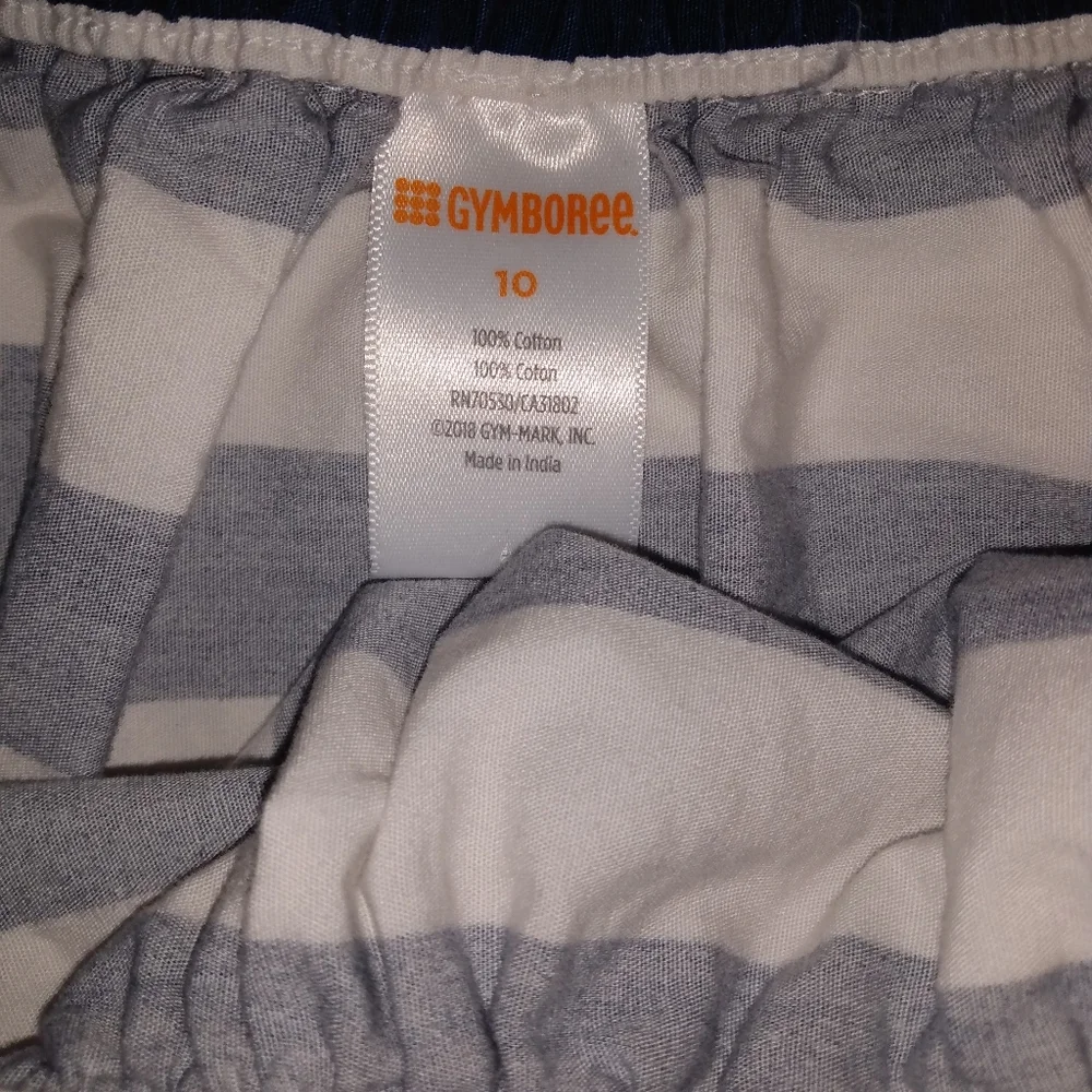 Gymboree girl's navy blue and white stripped skirt size 10